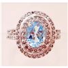 Image 1 : WHITE GOLD OVER STERLING SILVER BLUE TOPAZ RING
