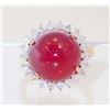 Image 1 : 14KT GOLD LADIES RUBY & DIAMOND RING W/ APPRAISAL - SIZE 7