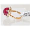 Image 2 : 14KT GOLD LADIES RUBY & DIAMOND RING W/ APPRAISAL - SIZE 7