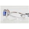 Image 2 : 14KT WHITE GOLD LADIES TANZANITE & DIAMOND RING W/ APPRAISAL - SIZE 7
