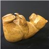 Image 2 : AURELIO (WHITEWOLF) SOAPSTONE BEAR ON BACK CARVING 9" L X 4.5" H