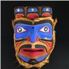 Image 1 : EMIL THIBERT, SALTEAUX NATION, KOMOKWA KING OF THE SEA MASK WITH ABALONE ACCENT 20.5" H X 15" W