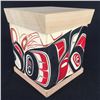 Image 3 : RICHARD SHORTY, ORIGINAL RAVEN AND SUN PAINTING ON BENTWOOD BOX 7" X 7"