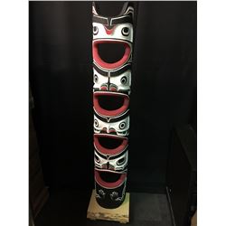 CHRIS GLENDALE, DA'NAXDA'XW NATION, TOTEM POLE ON STAND 66.5" H X 10.5" W