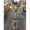 Image 1 : NORTHWEST COAST TOTEM CARVED WITH 7 FIGURES BY EDMON WILLIAMS 61" H X 15" W