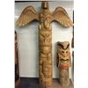 Image 1 : TWO FIGURE TOTEM, "EAGLE, BEAVER, COPPER" 107" H X 76" W