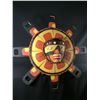 Image 2 : TIM ALFRED, KWAKIUTL, SUN MASK WITH COPPER AND ABALONE ACCENTS, 38" H X 38" W X 7" D