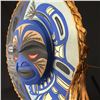 Image 2 : PATRICK AMOS, NUU-CHAH-NULTH, "LADY CROW AND RAVEN" MOON MASK, WITH CEDAR BARK 15" DIAMETER