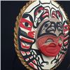 Image 3 : PATRICK AMOS, NUU-CHAH-NULTH, "KILLER WHALE" MOON MASK, WITH CEDAR BARK 15" DIAMETER