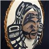 Image 2 : PATRICK AMOS, NUU-CHAH-NULTH, "RAVEN MOON" MASK, WITH CEDAR BARK 15" DIAMETER