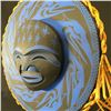 Image 3 : PATRICK AMOS, NUU-CHAH-NULTH, "RAVENS" MOON MASK, WITH CEDAR BARK 15" DIAMETER