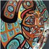 Image 2 : JACOB LEWIS, COAST SALISH "BIRDS SURROUNDING THE SUN ECLIPSE" HEAVILY INLAID WITH 102 ABALONE