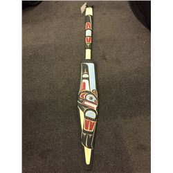 LAURENCE SCOW, HEAVILY CARVED 6' KILLER WHALE PADDLE