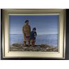 Image 1 : ROBERT PAANANEN (TILDEN LAKE, ONT) "FATHER AND SON" ACRYLIC ON BOARD 18" X 24"