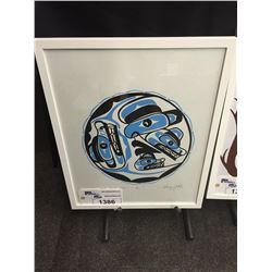 ANTHONY JOSEPH, SQUAMISH, ACRYLIC ON PAPER,  "MOON WOLF" SIGNED LOWER RIGHT 18" W X 24" H