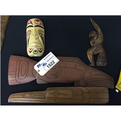 LOT OF 4 CARVINGS- STAN JOSEPH, SHAYNE JOSEPH, ALBERT JOSEPH, NORMAN CHARLIE