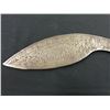 Image 3 : LARGE INDIAN KNIFE,  KUKURI STYLE BLADE WITH CURVED METAL GRIP, ALL DECORATED