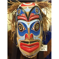 SHAWN KARPES (B. 1968-)  KWAGUILTH, RED CEDAR "SALMON" MASK WITH ABALONE INLAY