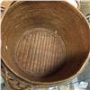 Image 2 : SALISH, DUAL HANDLED, LIDDED KNOB TOP BASKET, WITH CROSS PATTERN 14.5" DIAMETER