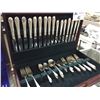 Image 2 : INTERNATIONAL ENCHANTRESS STERLING SILVER 73 PIECE FLATWARE SET WITH DISPLAY CASE