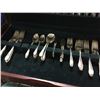 Image 4 : INTERNATIONAL ENCHANTRESS STERLING SILVER 73 PIECE FLATWARE SET WITH DISPLAY CASE