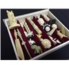 Image 2 : COLLECTION OF ORNATELY CARVED SMALL ANTIQUE IVORY & BONE FIGURINES