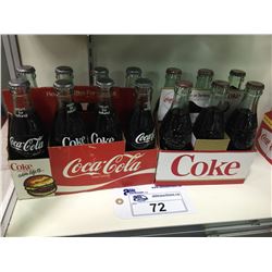 8 PACK OF SILVER CAPPED COCA-COLA BOTTLES & 6 PACK OF COKE SILVER CAPPED BOTTLES