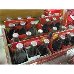 LOT OF 24 1970'S COCA-COLA BOTTLES WITH WOODEN CARRY CASE