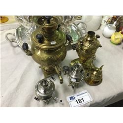 4 RUSSIAN SAMOVAR TEA POTS