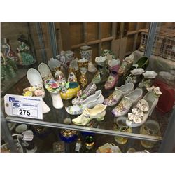 SHELF LOT OF 2 DOZEN VINTAGE PORCELAIN SHOES