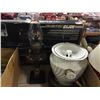 Image 2 : SILVERPLATE FLATWARE, ANTIQUE LAMP AND PORCELAIN POT