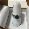 Image 1 : ONE LADIES 14KT WHITE GOLD TEAL BLUE COLOUR ENHANCED AND NEAR COLOURLESS DIAMOND SET DRESS RING