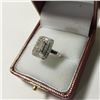Image 1 : ONE 14KT WHITE GOLD LADIES DIAMOND ENGAGEMENT RING, SET WITH ONE 1.02CT RECTANGULAR MODIFIED