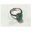 Image 1 : ONE LADIES 14KT WHITE GOLD NATURAL EMERALD AND DIAMOND SET DRESS RING WITH 40 DIAMONDS, APPROX