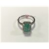Image 2 : ONE LADIES 14KT WHITE GOLD NATURAL EMERALD AND DIAMOND SET DRESS RING WITH 40 DIAMONDS, APPROX