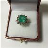 Image 1 : ONE LADIES 14KT WHITE GOLD NATURAL EMERALD AND DIAMOND SET DRESS RING WITH 12 DIAMONDS, APPROX