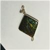 Image 1 : ONE 14KT YELLOW GOLD NATURAL AMMOLITE AND DIAMOND SET PENDANT, SET WITH ONE -TWO SIDED AMMOLITE