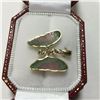 Image 2 : ONE 14KT YELLOW GOLD NATURAL WATERMELON TOURMALINE AND DIAMOND SET BUTTERFLY PENDANT WITH 3