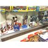 Image 1 : SHELF LOT OF COLLECTABLES INCL. DISNEY AND MICKEY MOUSE TOYS, WATCHES, GUMBALL, PEZ AND MORE!