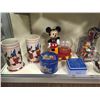 Image 2 : SHELF LOT OF COLLECTABLES INCL. DISNEY AND MICKEY MOUSE TOYS, WATCHES, GUMBALL, PEZ AND MORE!