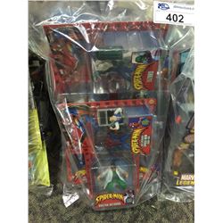 LOT OF 3 BAGS CONTAINING NEW IN THE BOX TOYS AND ACTION FIGURES