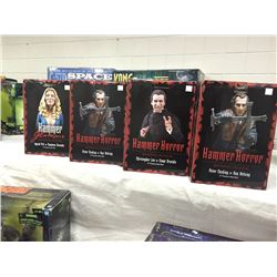 COLLECTION OF 4 NEW IN BOX  HAMMER HORROR 8" PREMIUM MAXI BUSTS