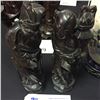 Image 2 : LOT OF 2 CHINESE ROSEWOOD, HAND CARVED WARRIORS WITH SILVER INLAY 11" HIGH
