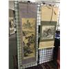 Image 2 : LOT OF 4 ANTIQUE ASIAN HAND PAINTED SILK SCROLL