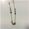 Image 2 : ONE 14KT YELLOW GOLD FANCY SAPPHIRE BRACELET.  IN LINE DESIGN.  FEATURES 3 SECTIONS OF 3 OVAL