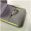 Image 2 : ONE LADIES 10KT YELLOW GOLD NATURAL ALEXANDRITE & DIAMOND SET DRESS RING.  CONTEMPORARY 3 ACROSS