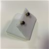 Image 2 : ONE PAIR OF 14KT YELLOW GOLD BLACK DIAMOND SOLITAIRE DESIGN EARSTUDS. FOUR CLAW TIFFANY STYLE