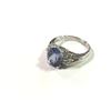 Image 3 : ONE LADIES 14KT WHITE GOLD NATURAL TANZANITE & DIAMOND SET DRESS RING. 10 ROUND BRILLIANT CUT