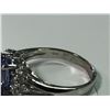 Image 4 : ONE LADIES 14KT WHITE GOLD NATURAL TANZANITE & DIAMOND SET DRESS RING. 10 ROUND BRILLIANT CUT