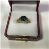 Image 1 : ONE LADIES 14KT YELLOW GOLD & RHODIUM FINISH FANCY TEAL-BLUE COLOUR ENHANCED & NEAR COLOURLESS
